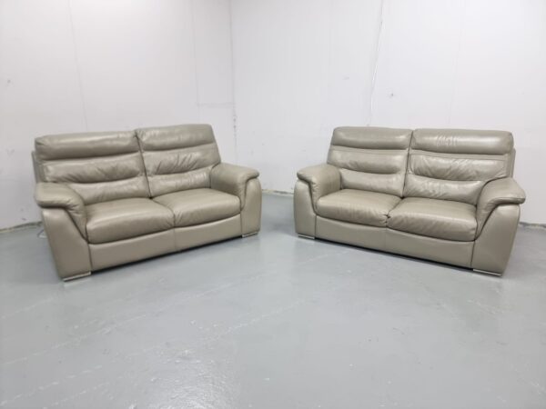 Furniture Village Leather 2 and 2 Seater Sofas