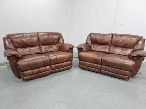 Italian Full Leather 2 and 2 Seater Recliner Sofas