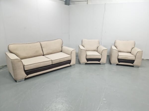 Scs Fabric 3 Piece Suite Sofa and Chair - Image 2