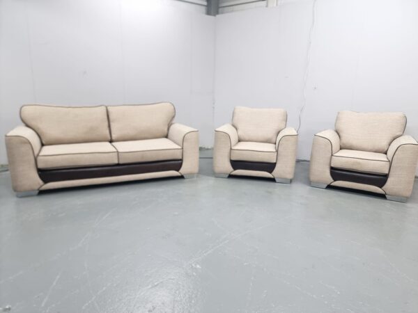 Scs Fabric 3 Piece Suite Sofa and Chair