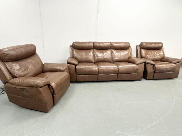 Dfs Leather 3 Piece Suite Sofa and Chairs - Image 2