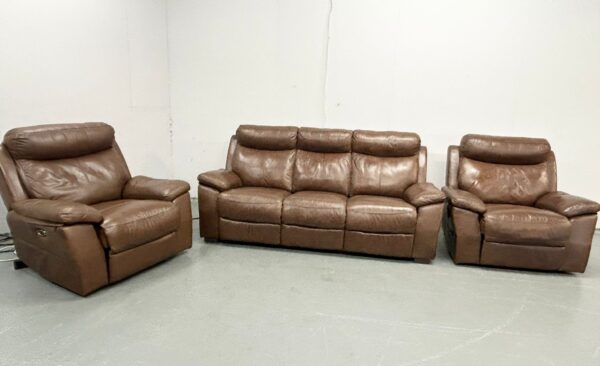 Dfs Leather 3 Piece Suite Sofa and Chairs