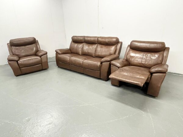 Dfs Leather 3 Piece Suite Sofa and Chairs - Image 5
