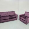 Dfs Velvet 3 and 1 Seater Sofa and Chair - Image 5