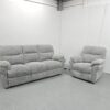 Scs Grey Fabric 3 and 1 Seater Electric Recliner Sofa and Chair