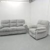 Scs Grey Fabric 3 and 1 Seater Electric Recliner Sofa and Chair - Image 3