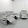 Scs Grey Fabric 3 and 1 Seater Electric Recliner Sofa and Chair - Image 7