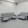 Elio Grey Fabric 3 and 2 Seater Manual Recliner Sofas - Image 2