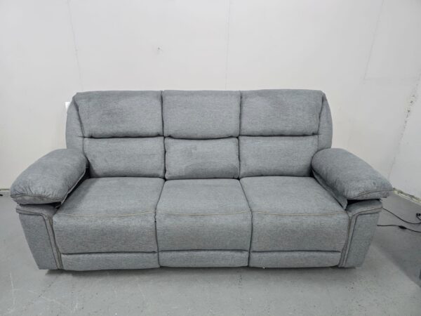 Elio Grey Fabric 3 Seater Manual Recliner Sofa