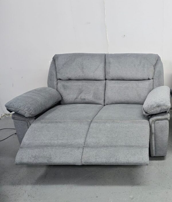 Elio Grey Fabric 2 Seater Manual Recliner Sofa - Image 2
