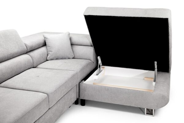 Anton Grey Corner Sofabed with Adjustable Headrests - Image 3