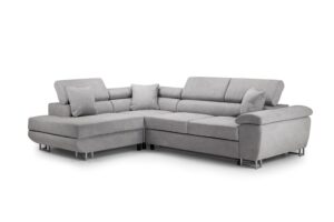 Anton Grey Corner Sofabed with Adjustable Headrests