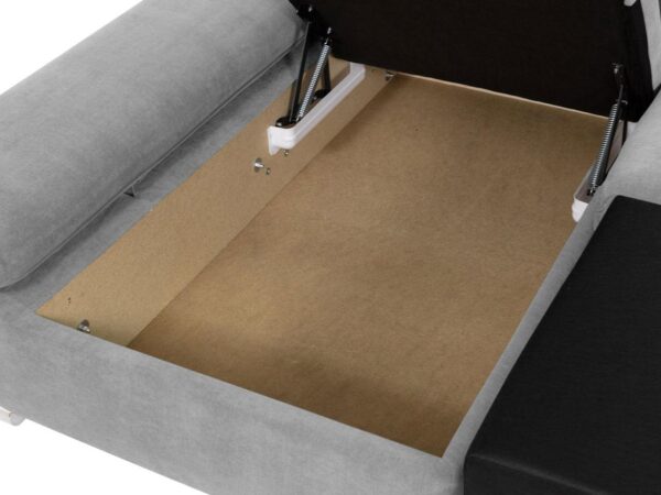 Malvi Grey Fabric Corner Sofabed with Adjustable Armrests - Image 3