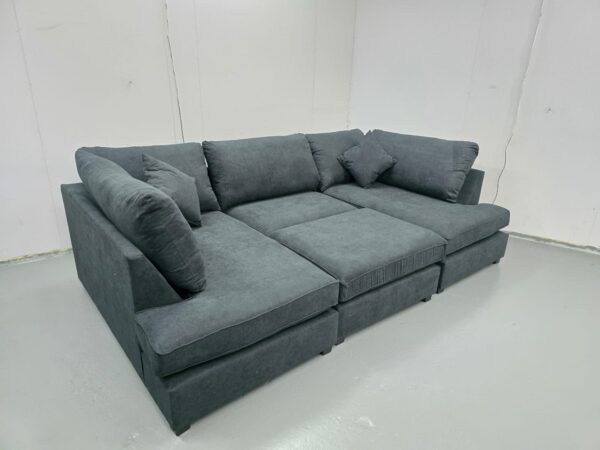 Carnaby Black U Shape Corner Sofa - Image 3