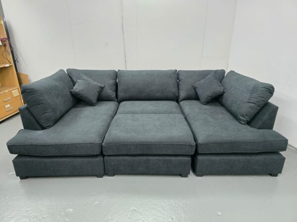 Carnaby Black U Shape Corner Sofa - Image 4