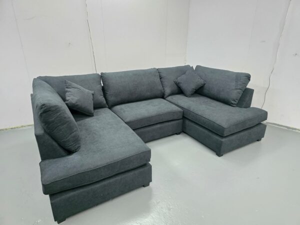 Carnaby Black U Shape Corner Sofa - Image 2