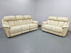 Dfs Supreme Top Grain Leather 3 Seater Electric Recliner and 2 Seater Sofa
