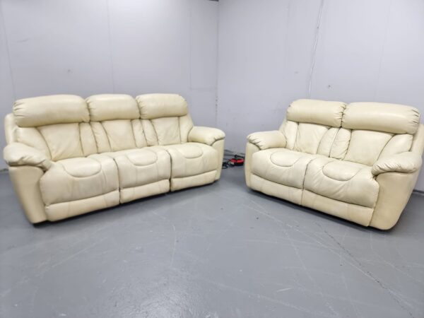 Dfs Supreme Top Grain Leather 3 Seater Electric Recliner and 2 Seater Sofa - Image 2