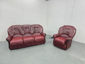 Leather 3 and 1 Seater Sofa and Chair