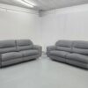 Sofology Grey Suede 3 and 3 Seater Electric Recliner Sofas with USB - Image 5