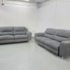 Sofology Grey Suede 3 and 3 Seater Electric Recliner Sofas with USB - Image 2
