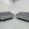 Sofology Grey Suede 3 and 3 Seater Electric Recliner Sofas with USB - Image 4