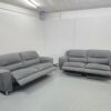 Sofology Grey Suede 3 and 3 Seater Electric Recliner Sofas with USB - Image 7