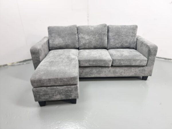 Brand New Grey Fabric 3 Seater Chaise