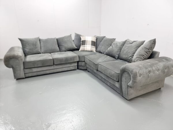 Scs Grey Fabric Corner Sofa - Image 4