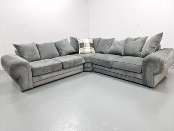 Scs Grey Fabric Corner Sofa - Image 5