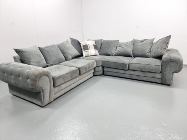 Scs Grey Fabric Corner Sofa - Image 6