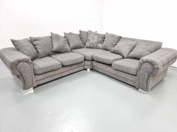 Grey Fabric Corner Sofa