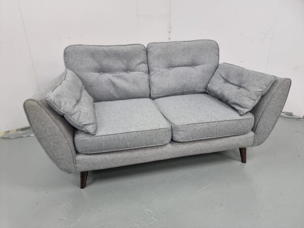 French Connection Grey Fabric 2 Seater Sofa - Image 2