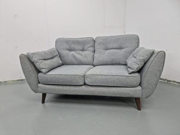 French Connection Grey Fabric 2 Seater Sofa - Image 4
