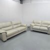 Dfs Grey Leather 3 and 2 Seater Sofas - Image 2