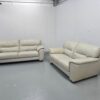 Dfs Grey Leather 3 and 2 Seater Sofas - Image 3