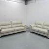 Dfs Grey Leather 3 and 2 Seater Sofas - Image 4