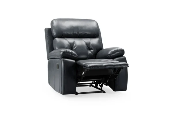 Cody Black Leather Manual Recliner Chair - Image 3