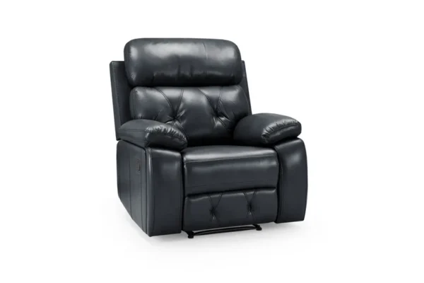 Cody Black Leather Manual Recliner Chair - Image 2