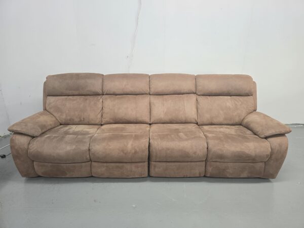 Dfs Tan Suede 4 and 1 Seater Electric Recliner Sofa and Chair with USB - Image 8