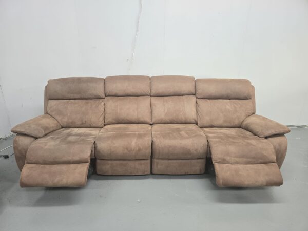 Dfs Tan Suede 4 and 1 Seater Electric Recliner Sofa and Chair with USB - Image 10