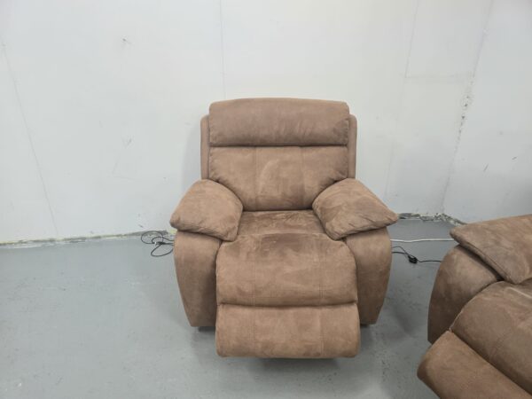 Dfs Tan Suede 4 and 1 Seater Electric Recliner Sofa and Chair with USB - Image 11