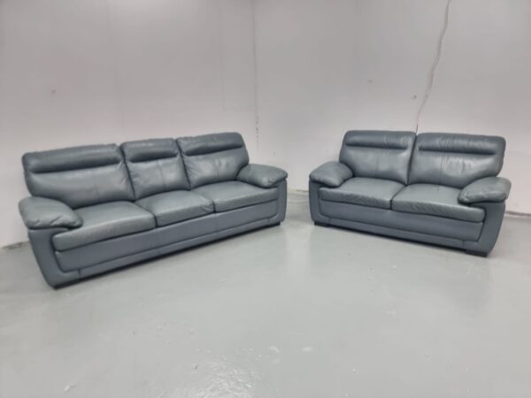 Leather 3 and 2 Seater Sofas - Image 2