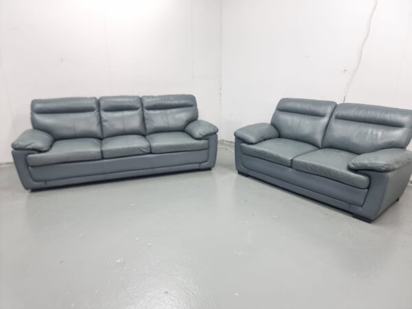 Leather 3 and 2 Seater Sofas - Image 4