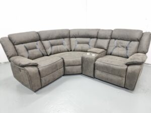 Suede Electric Recliner Modular Corner Sofa