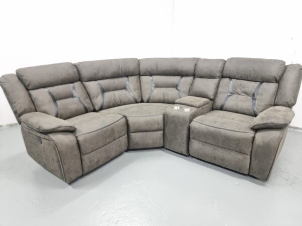 Suede Electric Recliner Modular Corner Sofa