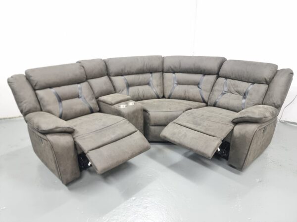 Suede Electric Recliner Modular Corner Sofa - Image 6