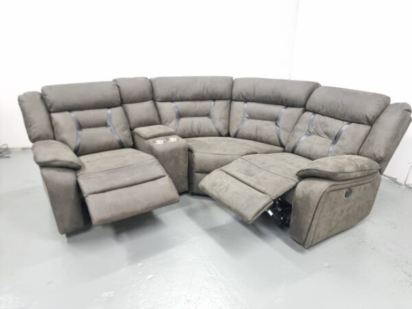 Suede Electric Recliner Modular Corner Sofa - Image 7