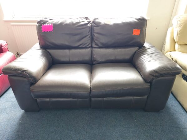 Dfs Brown Leather 2 Seater Electric Recliner Sofa