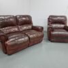 Sofology Heritage Leather 2 and 1 Seat Manual Recliner Sofa and Electric Recliner Chair - Image 2